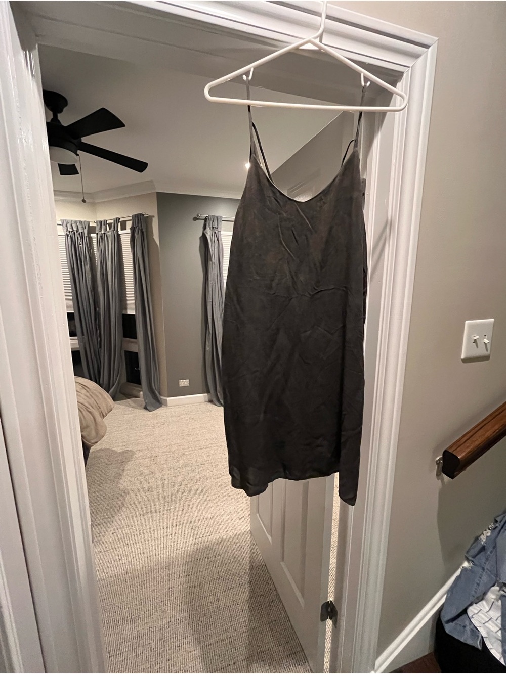 Dark grey party Satin mini Dress